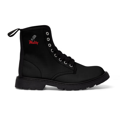 Men's Black Canvas Boots