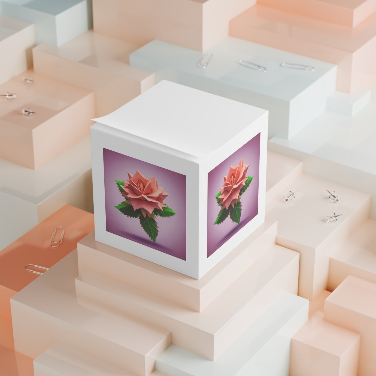 Rose Note Cube