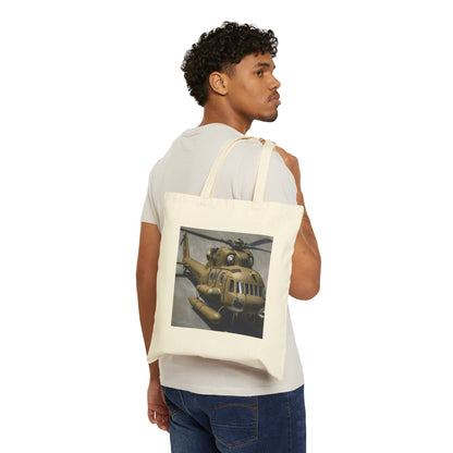 Helicopter Cotton Canvas Tote Bag