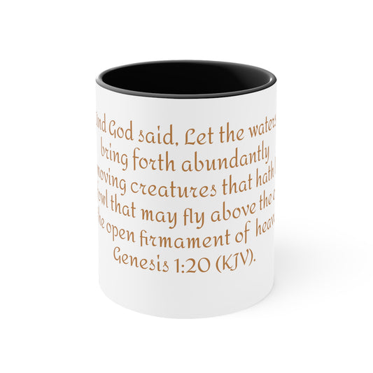 Bible Speaks Gen 1:20 Accent Mug, 11oz