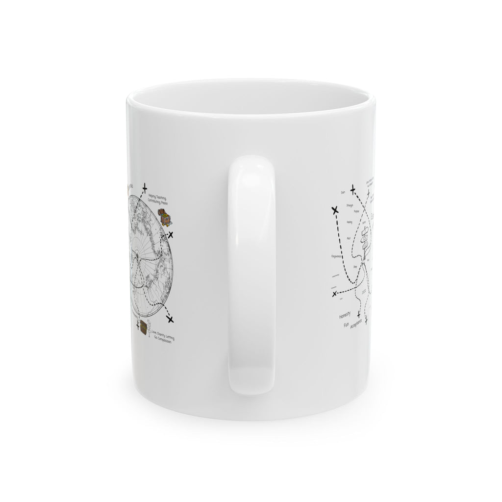 Adrenaline Boat Race #2 for Friends & Couples White Ceramic Mug — Anime Speedboat Treasure Map Cup (11oz/15oz)