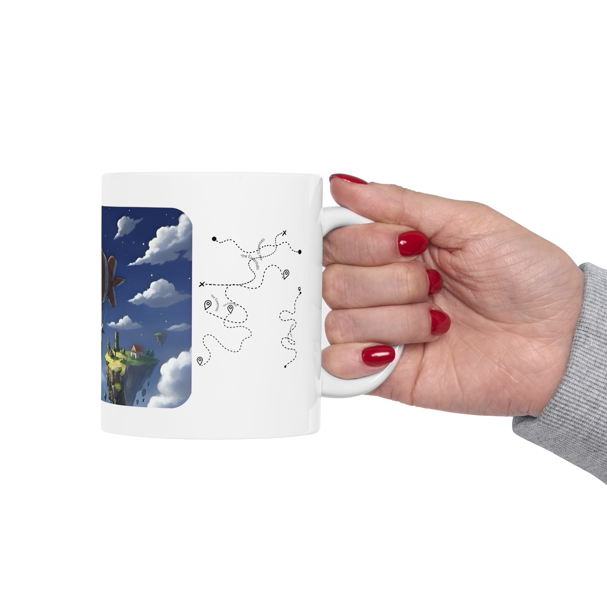 Hot Air Balloon Adventure #5 White Ceramic Mug — True Wealth, Adventure, & Creativity Cup (11oz/15oz)