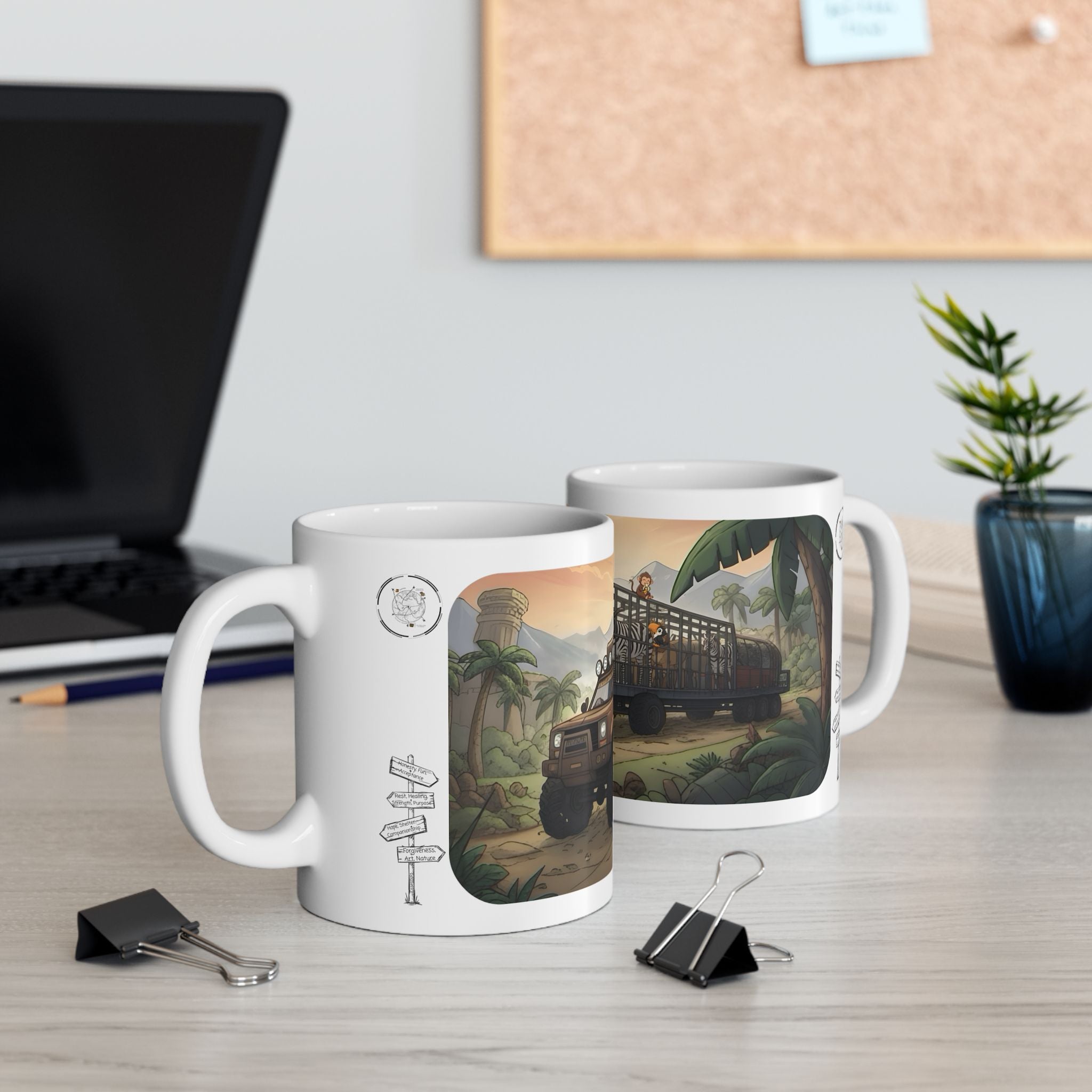 Adventure 4x4 Trucks #8,  Safari On The Go White Ceramic Mug — Find Your Path To The Essentials Cup (11oz & 15oz)