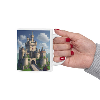 Artzy Castle Ceramic Mug, 11oz