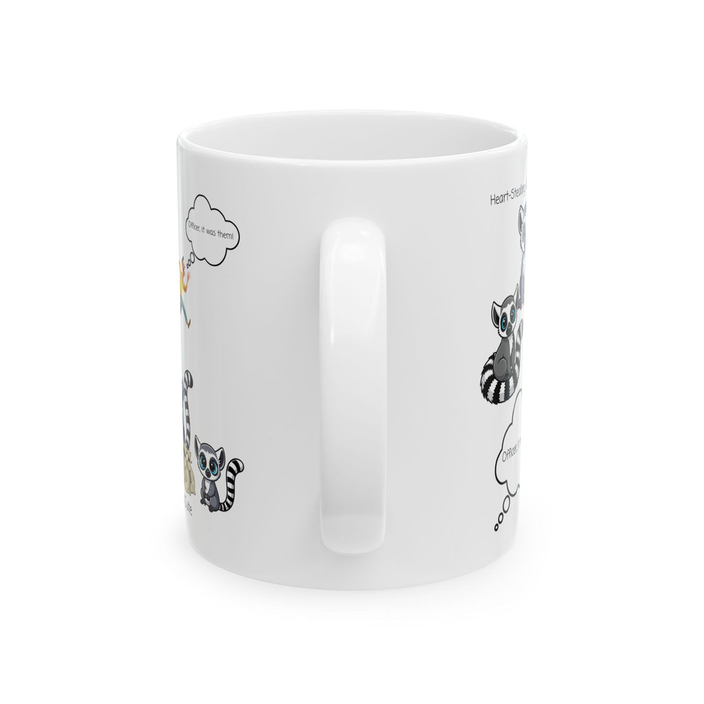 Heart-Stealing Cute Lemurs Gone Wild White Ceramic Mug — "Officer, It Was Them" Adorables (11oz & 15oz)