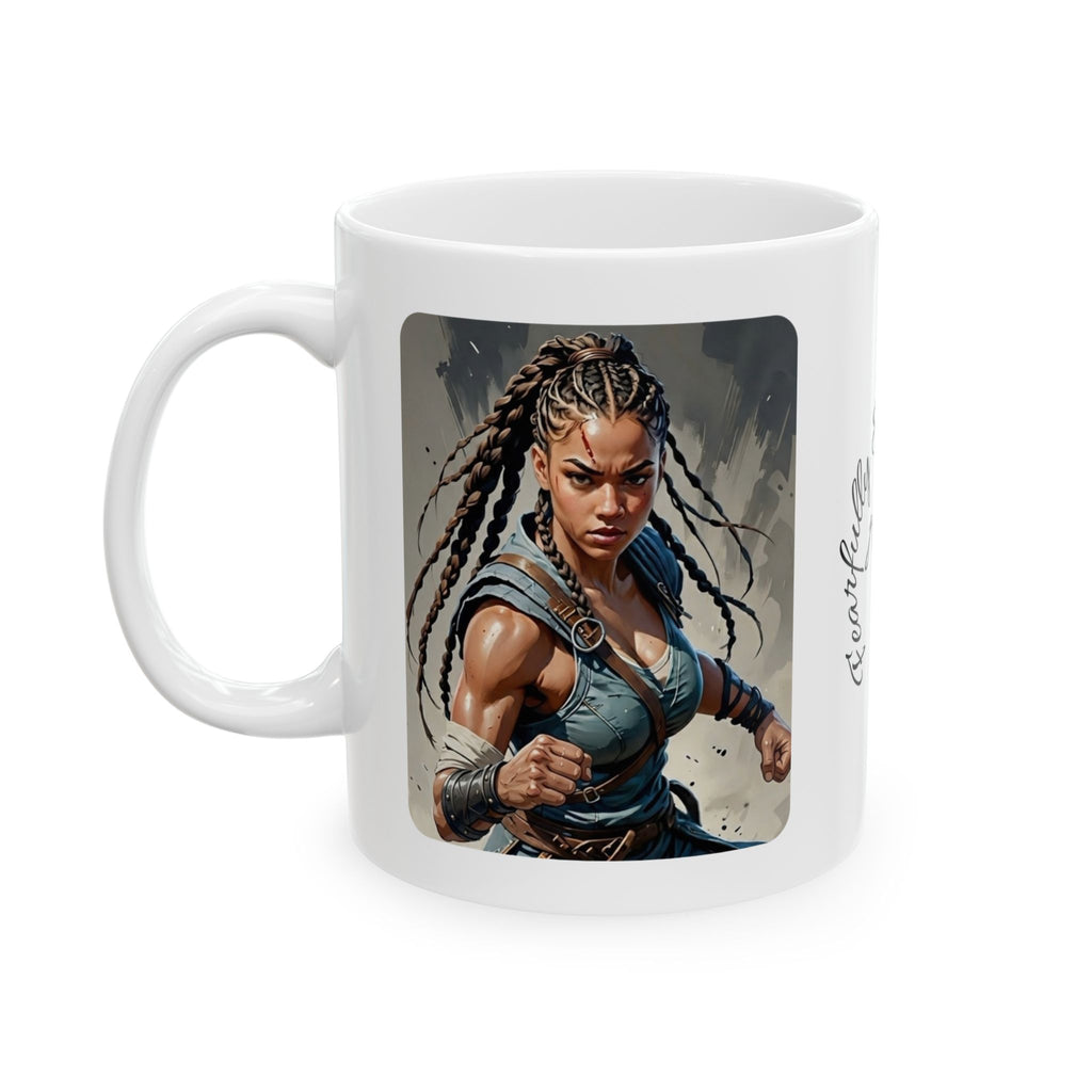 Gentle Woman of Valor #28 White Ceramic Mug - Fearfully & Wonderfully Made Tribute Cup (11oz/15oz)