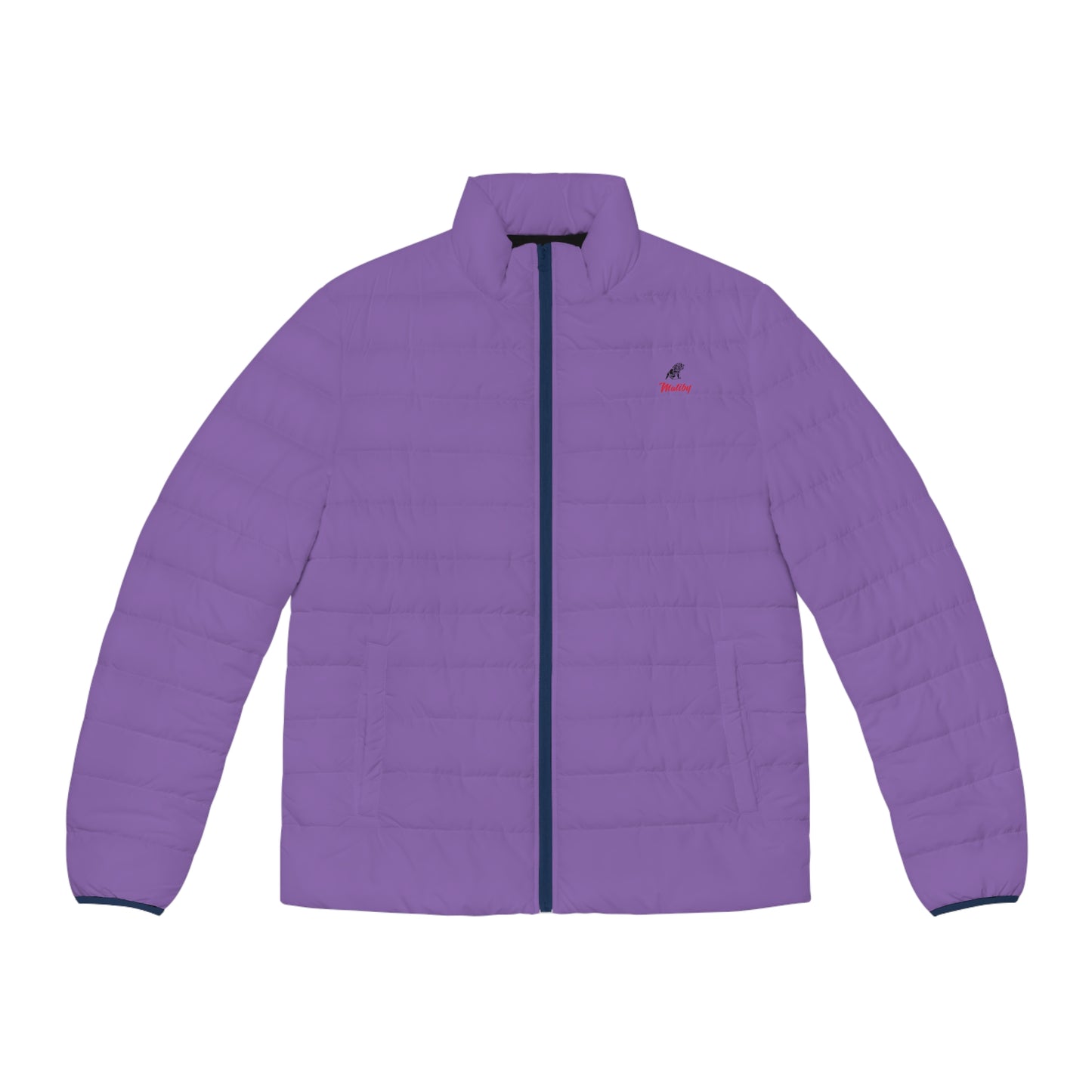 Men's Light Purple Puffer Jacket (AOP)