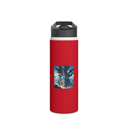 The Rising Stainless Steel Water Bottle, Standard Lid, Dark Red