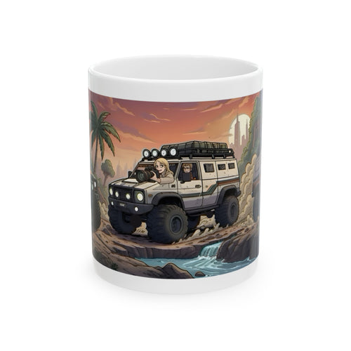 Adventure 4x4 Trucks #12, Photography Film Crew On The Go White Ceramic Mug — Find Your Path To The Essentials Cup (11oz & 15oz)