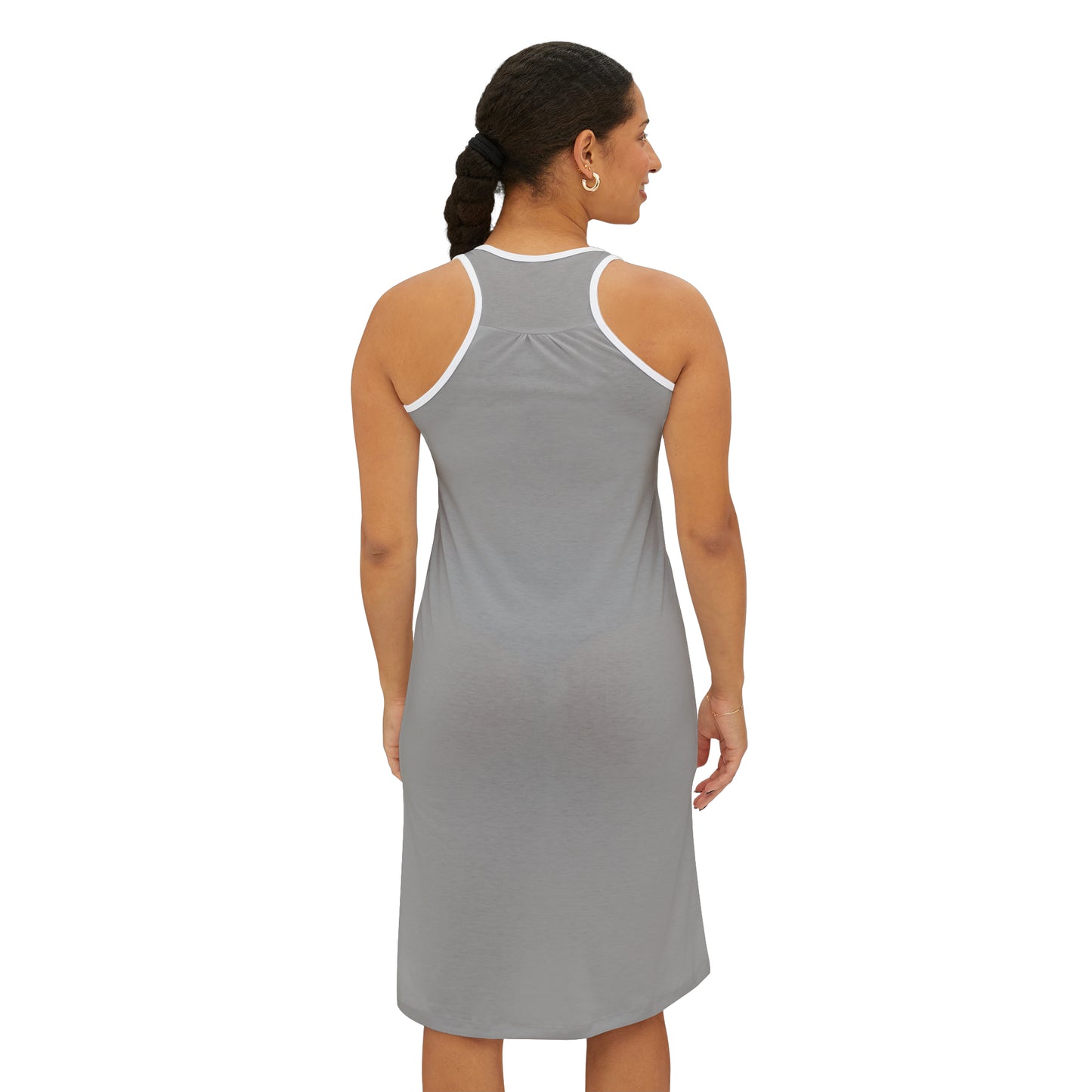 Women's Light Grey Racerback Dress (AOP)