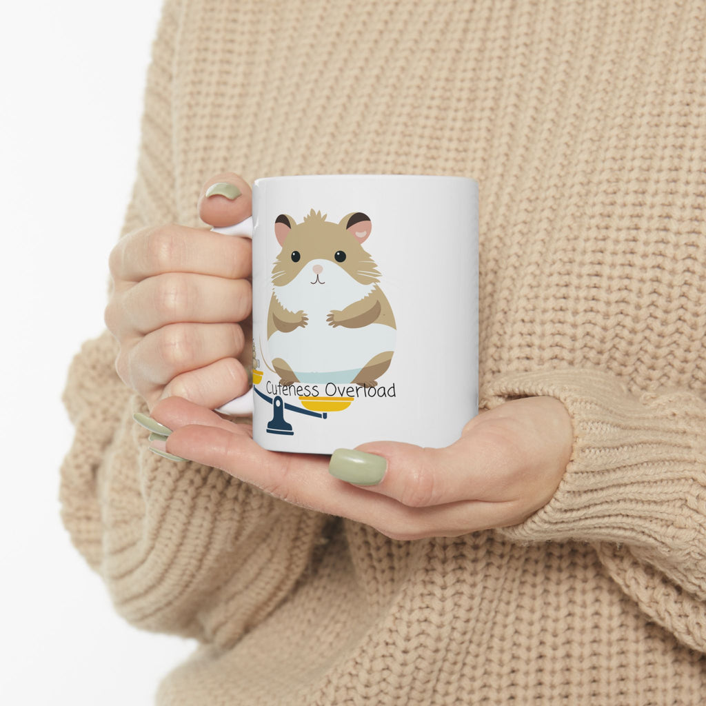 Cuteness Overload Hamster On A White Ceramic Mug — Adorable Pets Cozy Cup (11oz & 15oz)