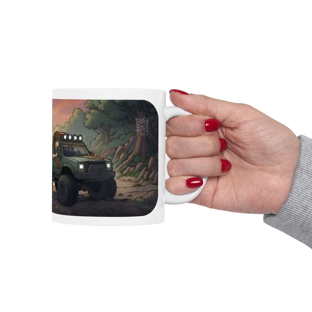 Adventure 4x4 Trucks #25, Photographers In The Wild White Ceramic Mug — Find Your Path To The Essentials Cup (11oz & 15oz)
