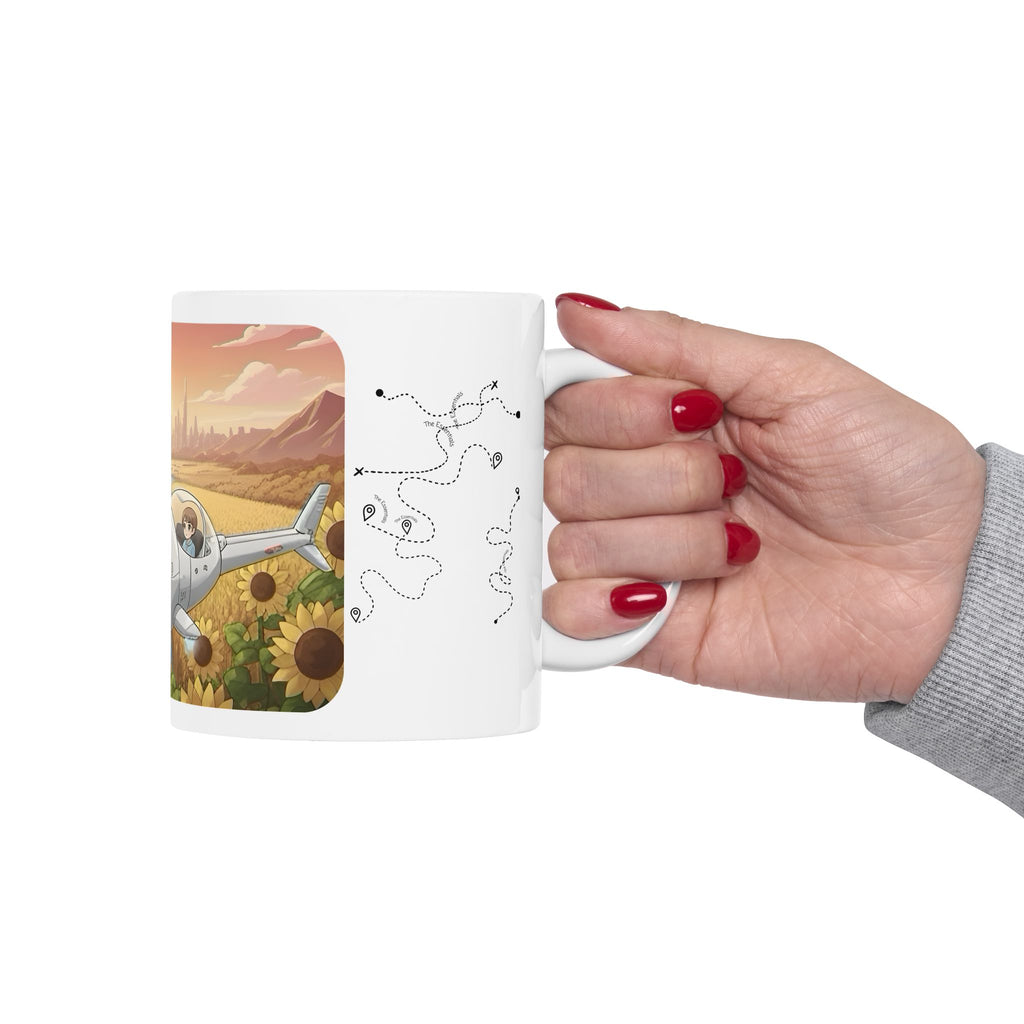 Joyful Flying Anime Cruiser White Ceramic Mug #1 – Friends, Family & Imaginative Adventures, Celebrating Companionship, Creativity & Life’s Little Wonders Cup (11oz/15oz)