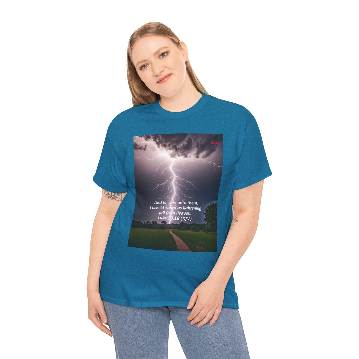 Lightning Style Satan's Fall Unisex Heavy Cotton Tee