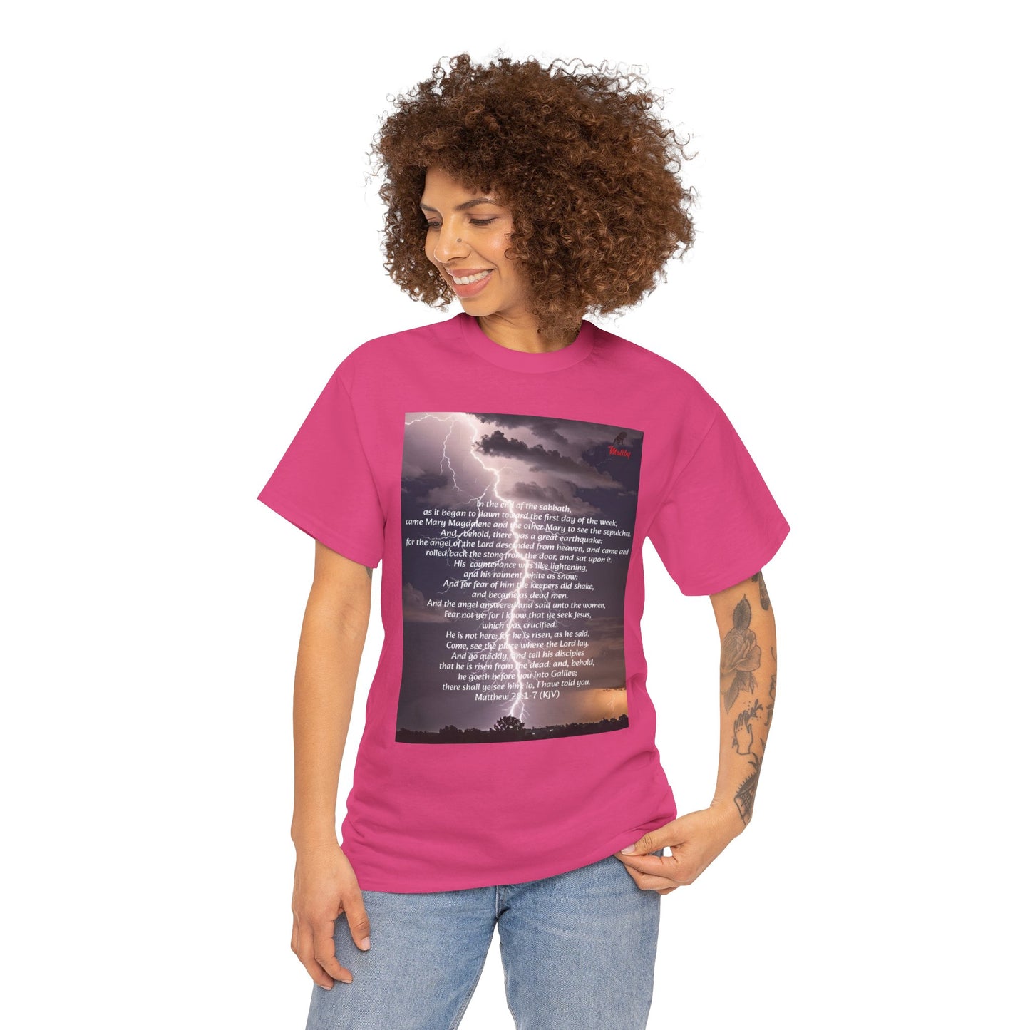 Lightning Style He is Risen Unisex Heavy Cotton Tee