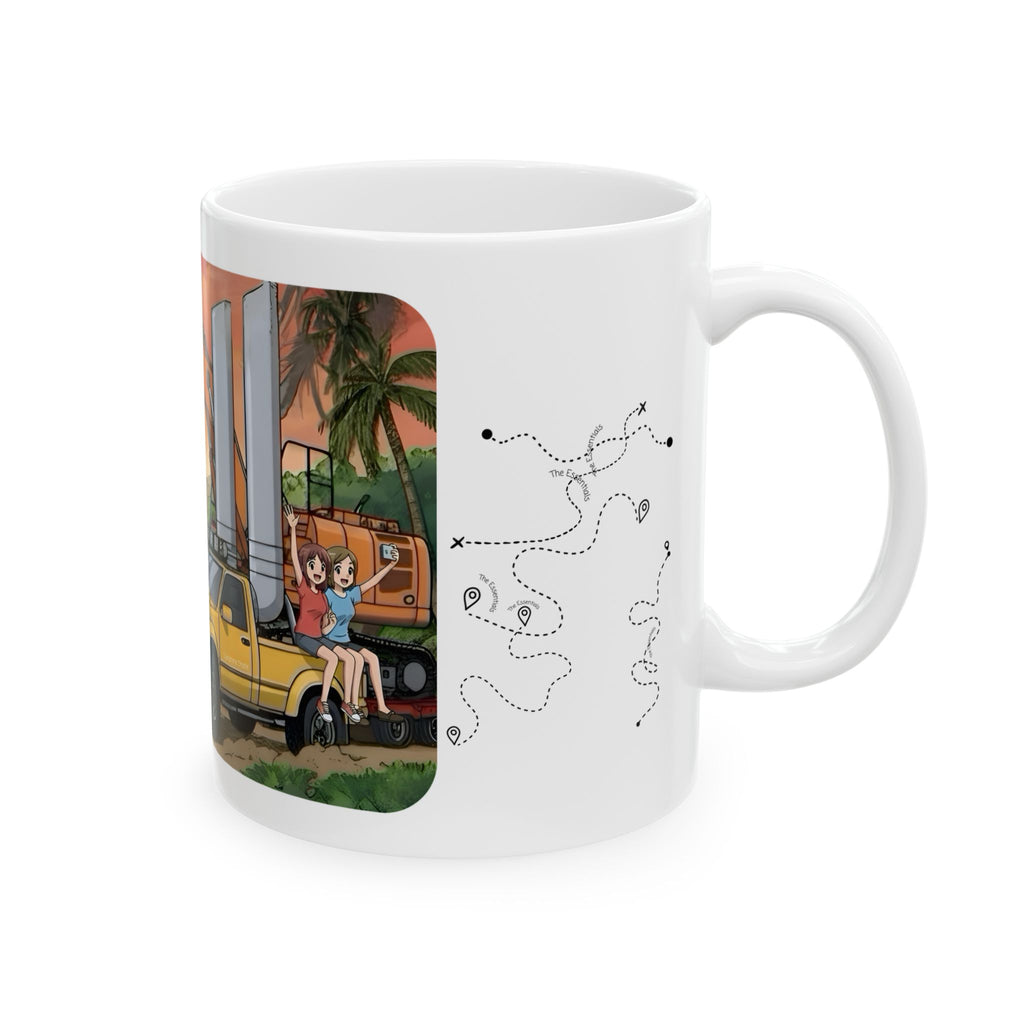 Sunshine State Pickup Trucks #8 Construction Equipment Hauler White Ceramic Mug – Celebrating Companionship, Creativity & Life’s Little Wonders Cup (11oz/15oz)