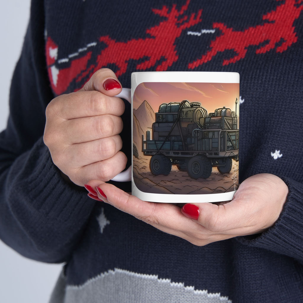 Adventure 4x4 Trucks #44, Globe Trekkers White Ceramic Mug — Find Your Path To The Essentials Cup (11oz & 15oz)