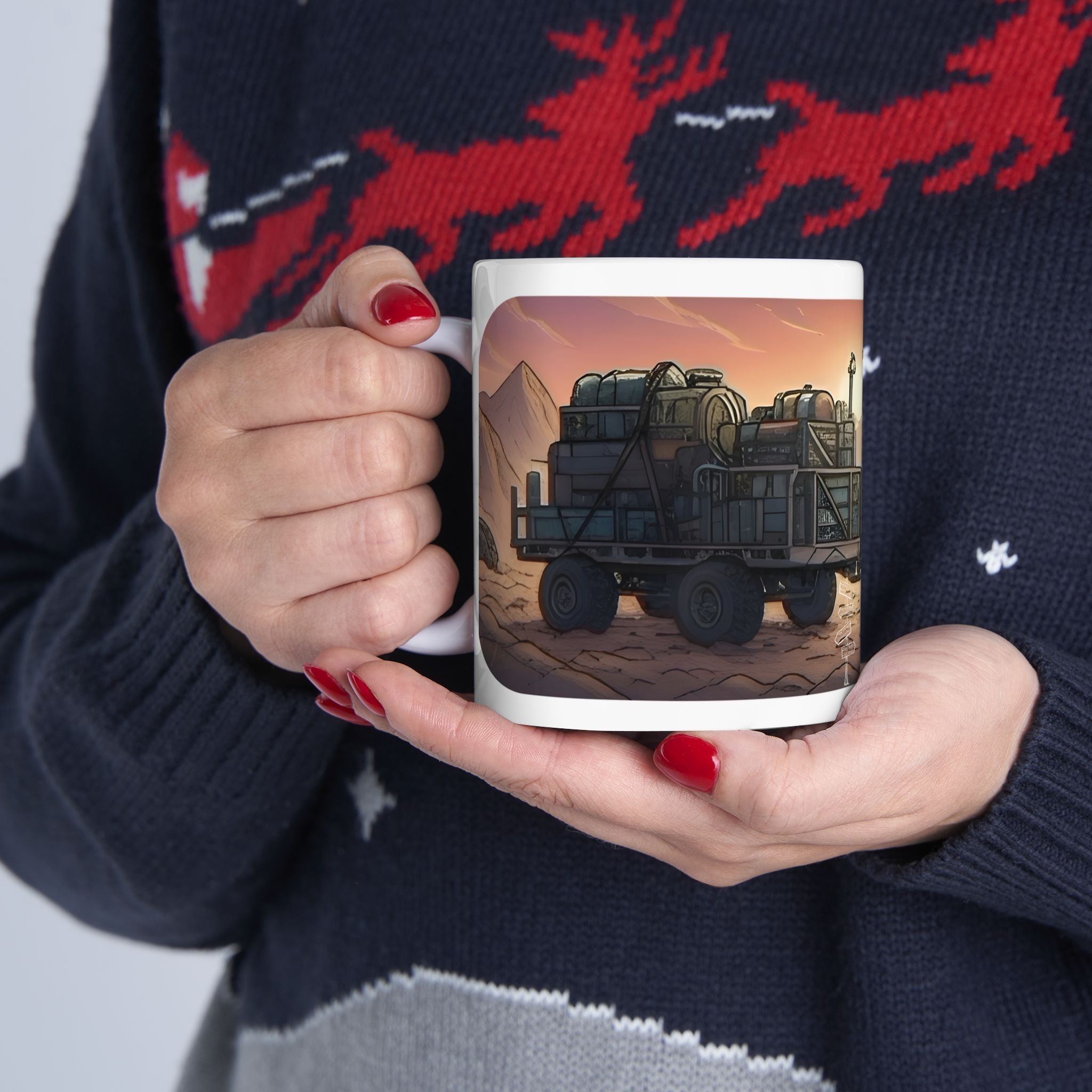 Adventure 4x4 Trucks #44, Globe Trekkers White Ceramic Mug — Find Your Path To The Essentials Cup (11oz & 15oz)