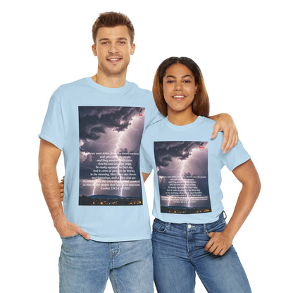 Lightning Style People Tremble Unisex Heavy Cotton Tee, Dual Side, W Font