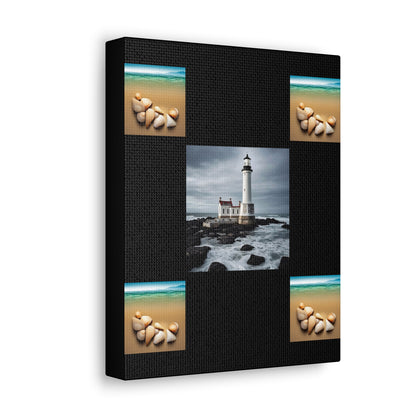 Lighthouse Black Canvas Gallery Wraps