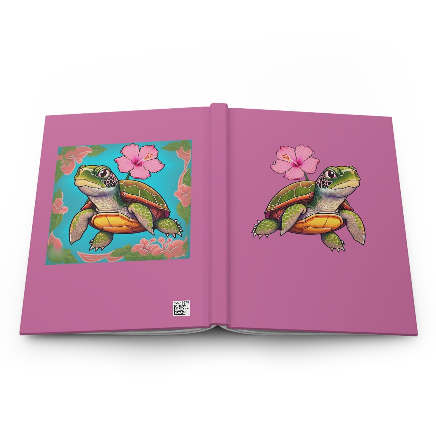 Turtle Rose Hardcover Journal Matte Light Pink