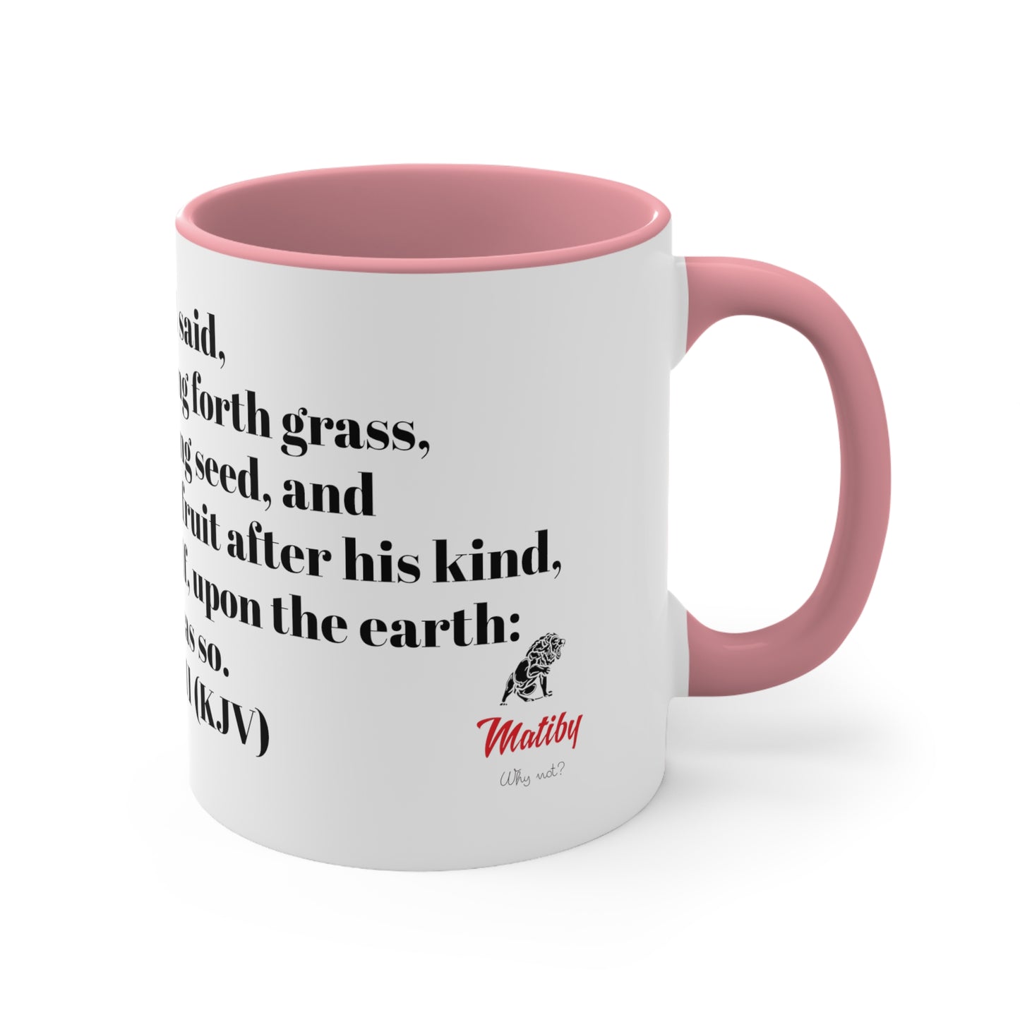 Bible Speaks Gen 1:11 Accent Mug, 11oz