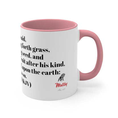 Bible Speaks Gen 1:11 Accent Mug, 11oz