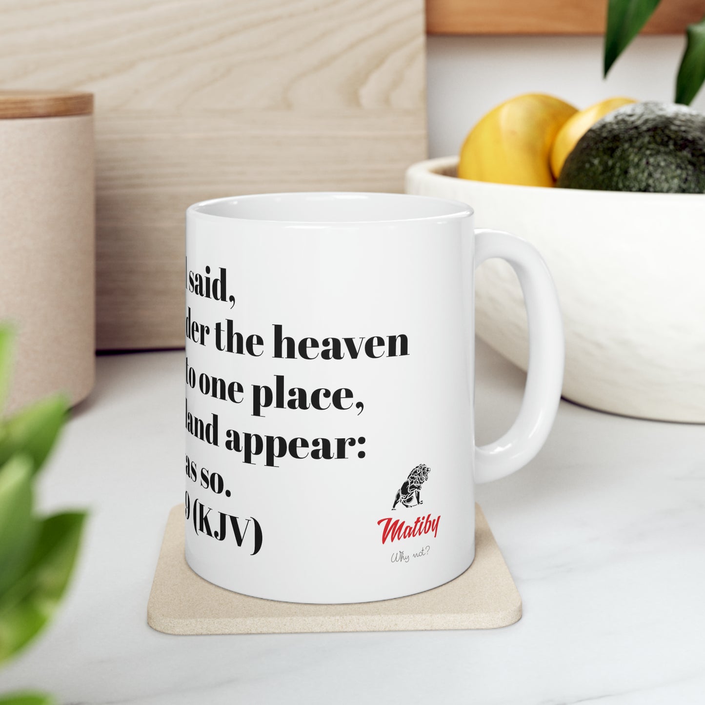 Bible Speaks Gen 1:9 Ceramic Mug, 11oz