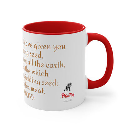 Bible Speaks Gen 1:29 Accent Mug, 11oz