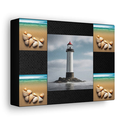 Lighthouse Black Canvas Gallery Wraps