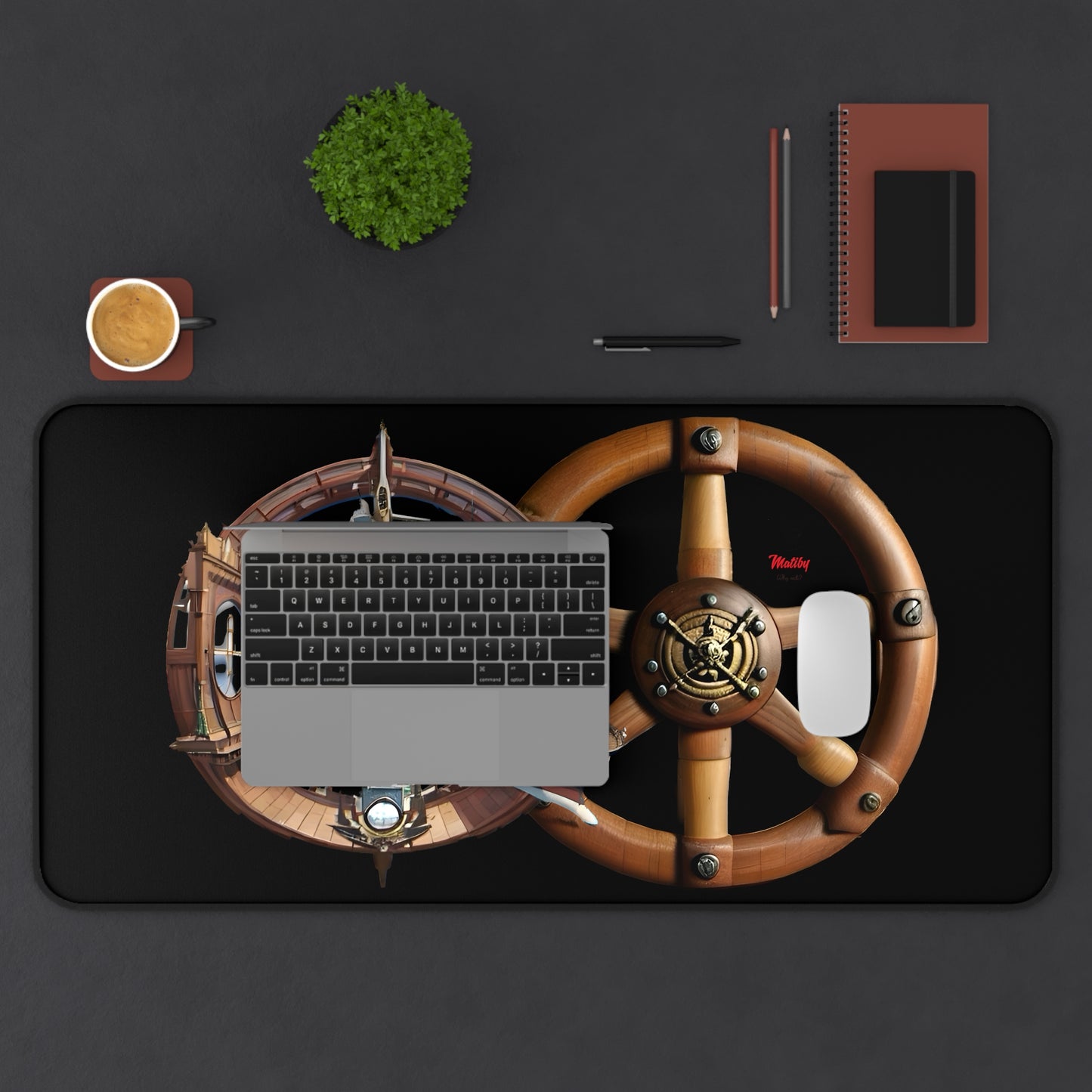 Nautical Desk Mat, Black