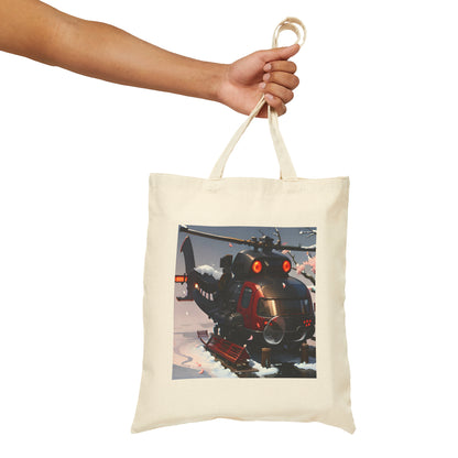 Helicopter Cotton Canvas Tote Bag