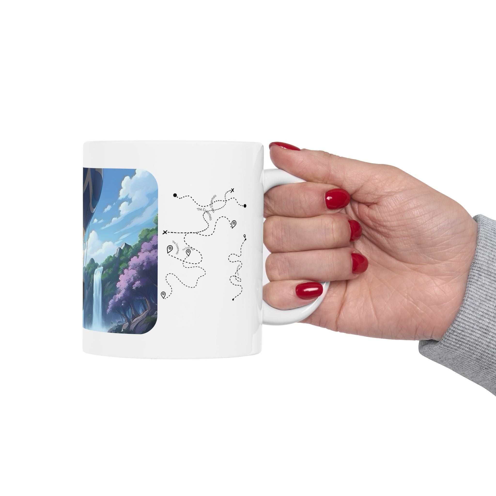 Hot Air Balloon Adventure #4 White Ceramic Mug — True Wealth, Adventure, & Creativity Cup (11oz/15oz)