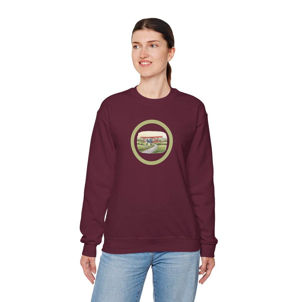 Scenic Countryside Crewneck Sweatshirt, Vintage Antique Aircraft Sweater