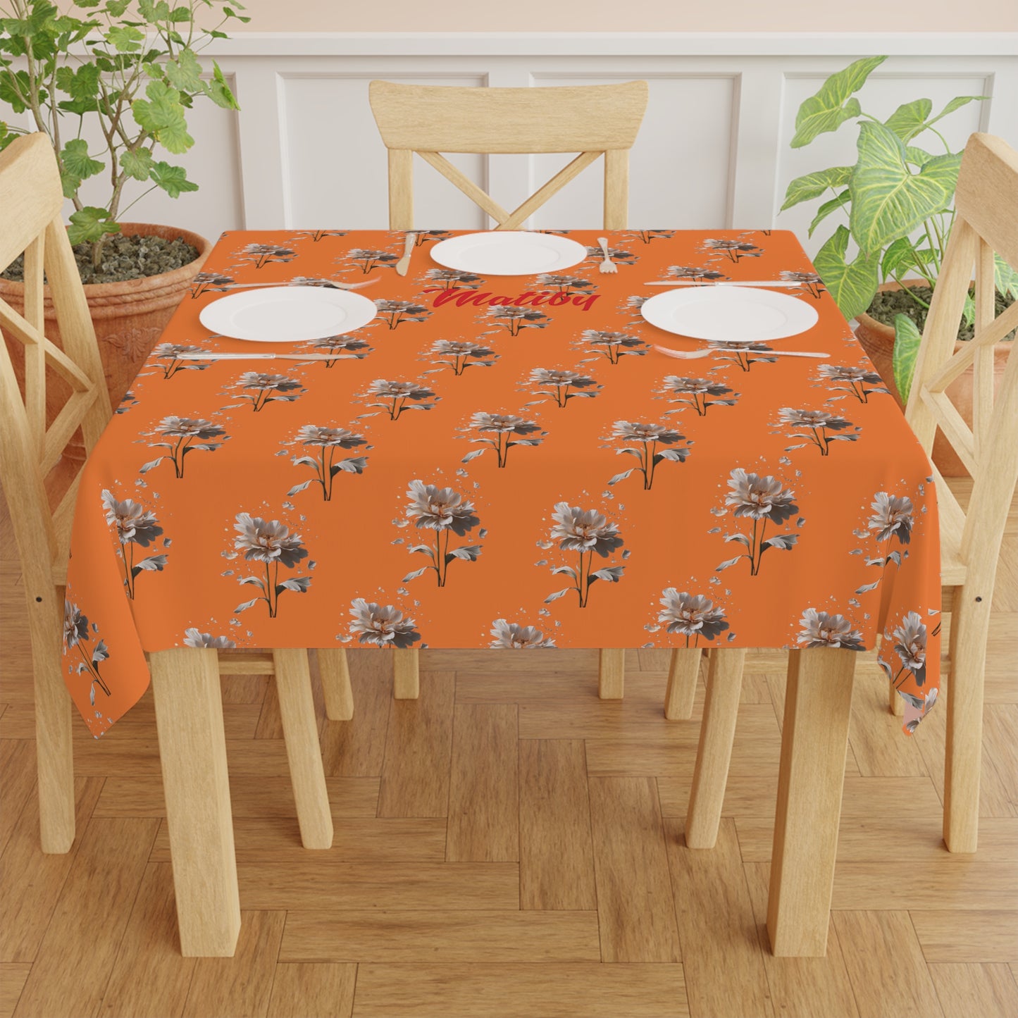 Matiby Orange Flower Tablecloth