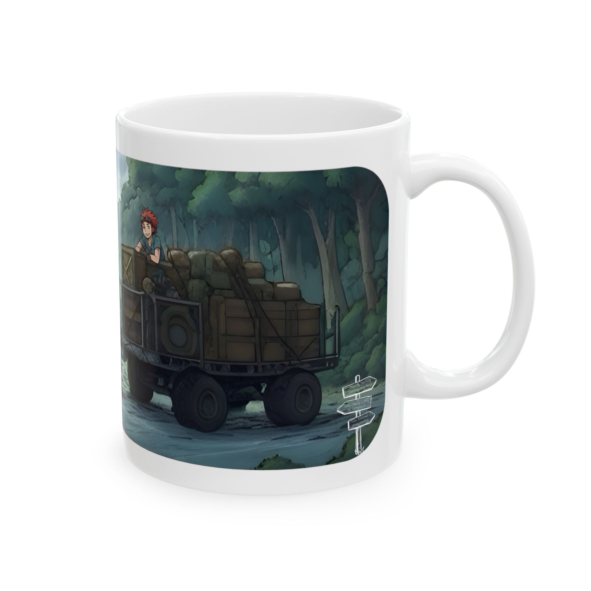 Adventure 4x4 Trucks #31, Young Adults On The Move White Ceramic Mug — Find Your Path To The Essentials Cup (11oz & 15oz)