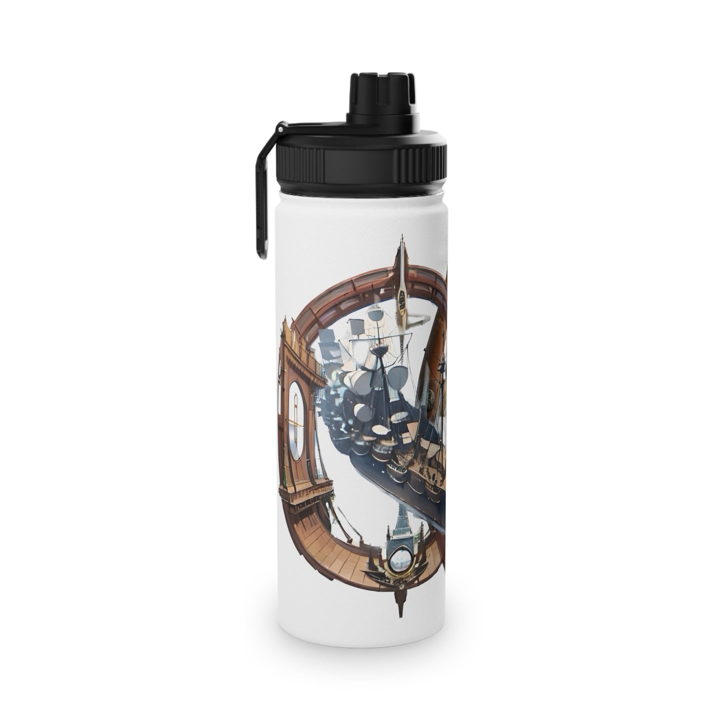 Nautical Helm Stainless Steel Water Bottle, Sports Lid