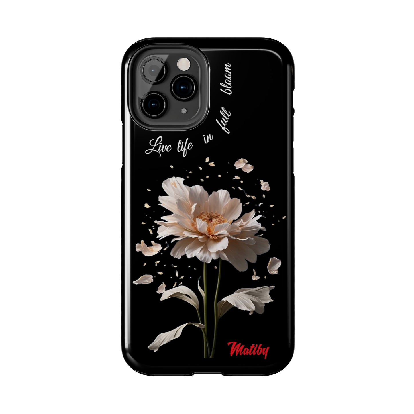 Matiby Amy's Special Flower Bloom Black Tough Phone Cases