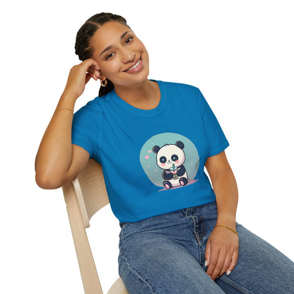 Panda With Boba Unisex Softstyle T-Shirt