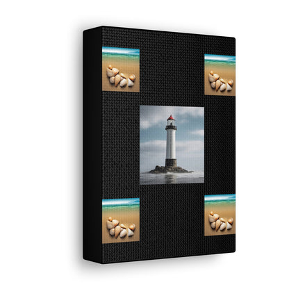 Lighthouse Black Canvas Gallery Wraps