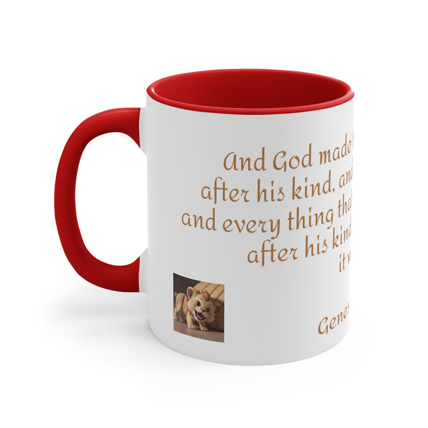 Bible Speaks Gen 1:25 Accent Mug, 11oz