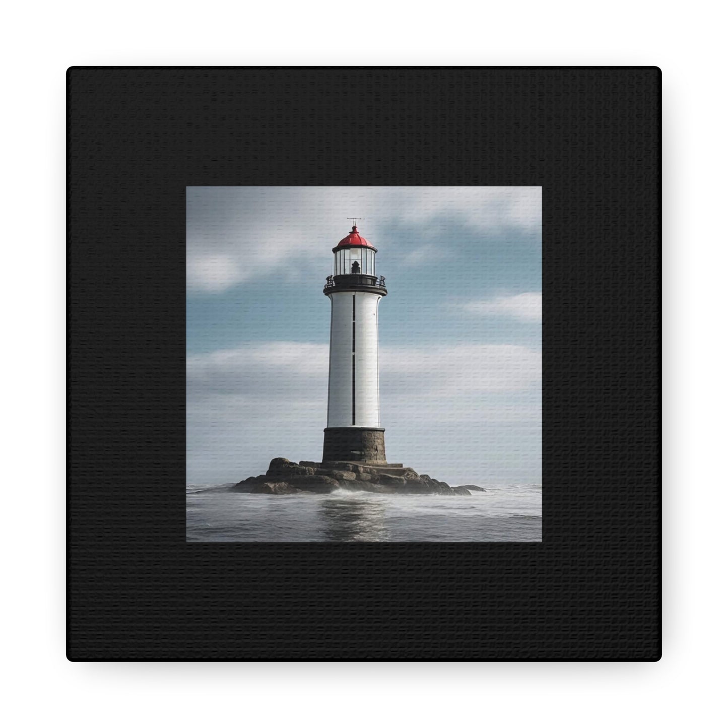 Lighthouse Black Canvas Gallery Wraps