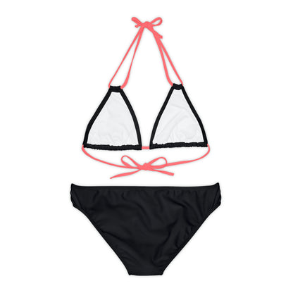 Black Strappy Bikini Set (AOP)