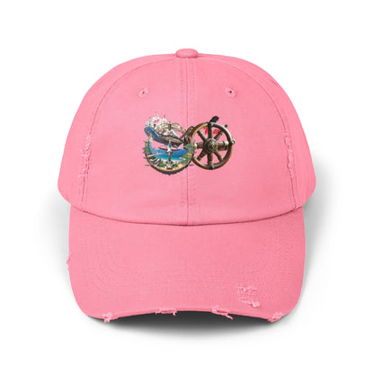 Nautical Unisex Distressed Cap