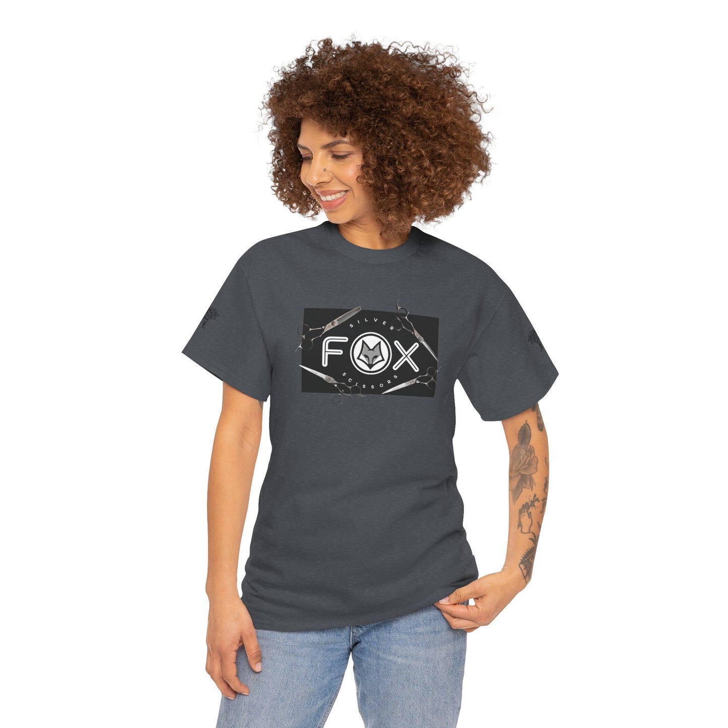 Silver Fox Scissors Unisex Heavy Cotton Tee