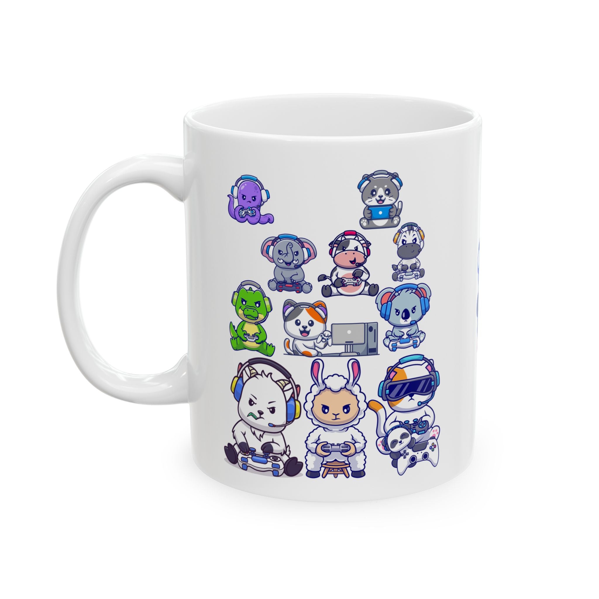 Game Dev Code White Ceramic Mug — Cute Gaming Panda & Adorables, 11oz/15oz