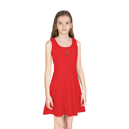 Girls' "Rojo" Red Sleeveless Sundress (AOP)