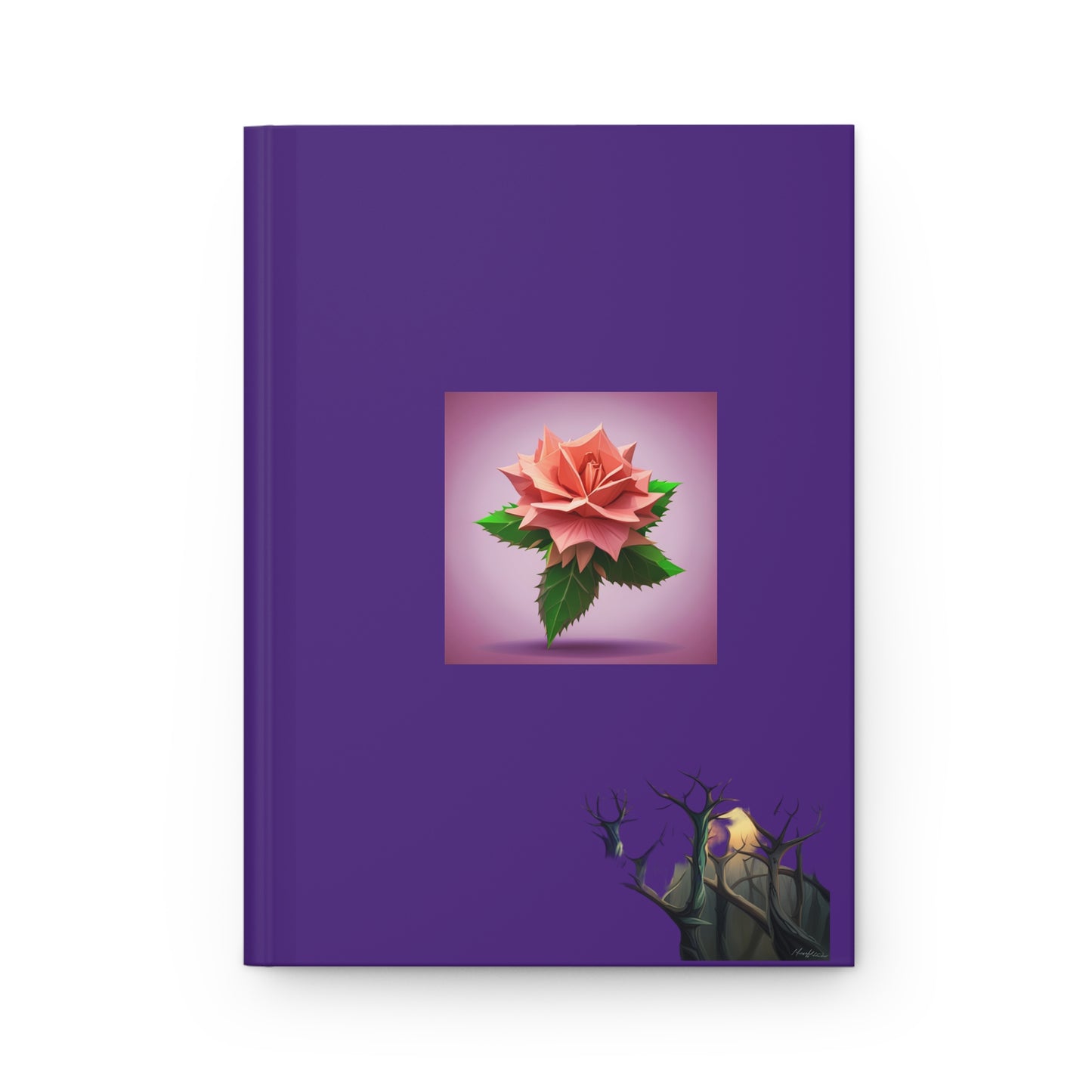 Thorn Rose Hardcover Journal Matte Purple