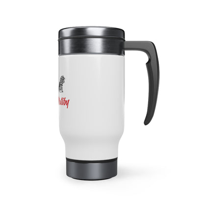 Matiby "Lee Special Just Be" Stainless Steel Travel Mug with Handle, 14oz