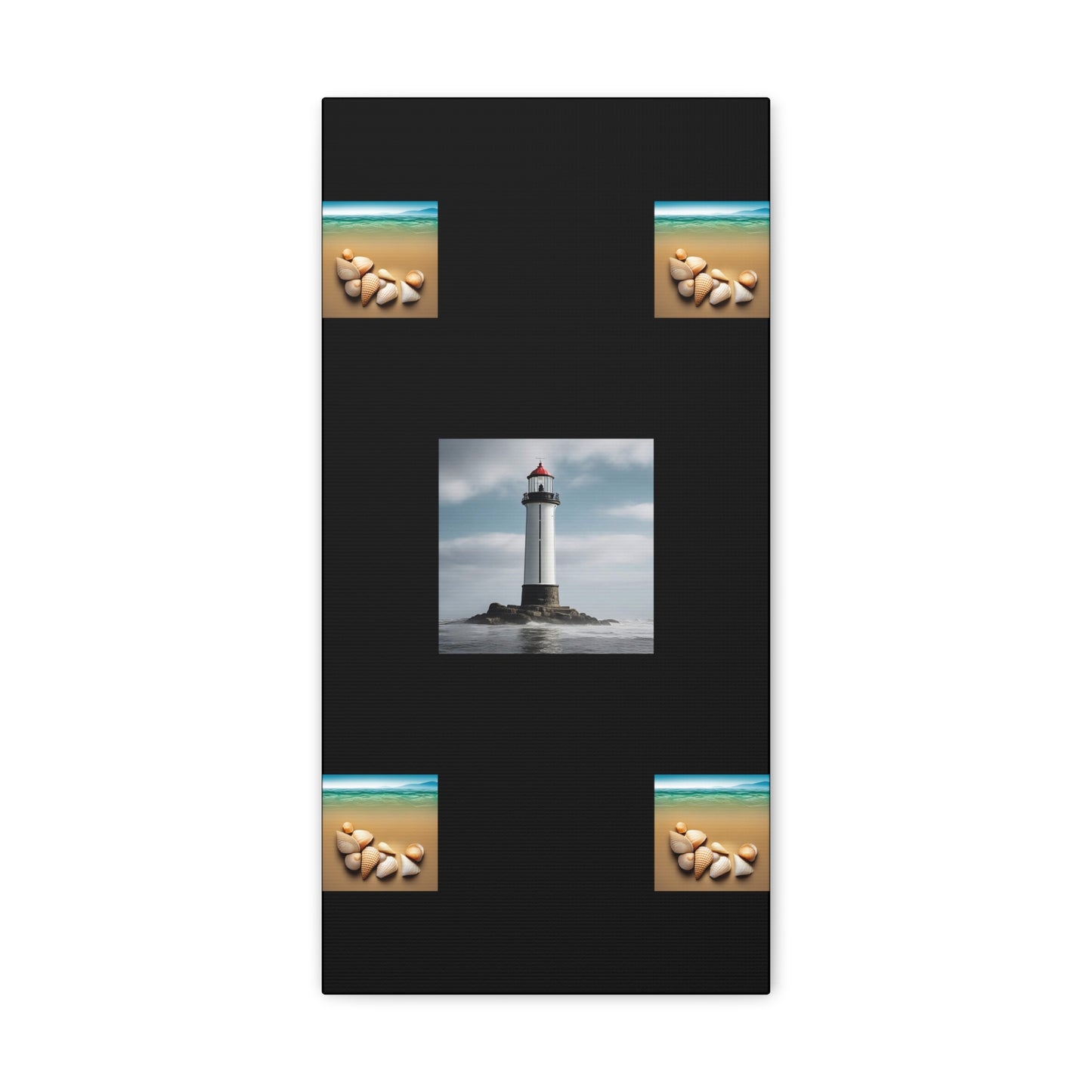 Lighthouse Black Canvas Gallery Wraps